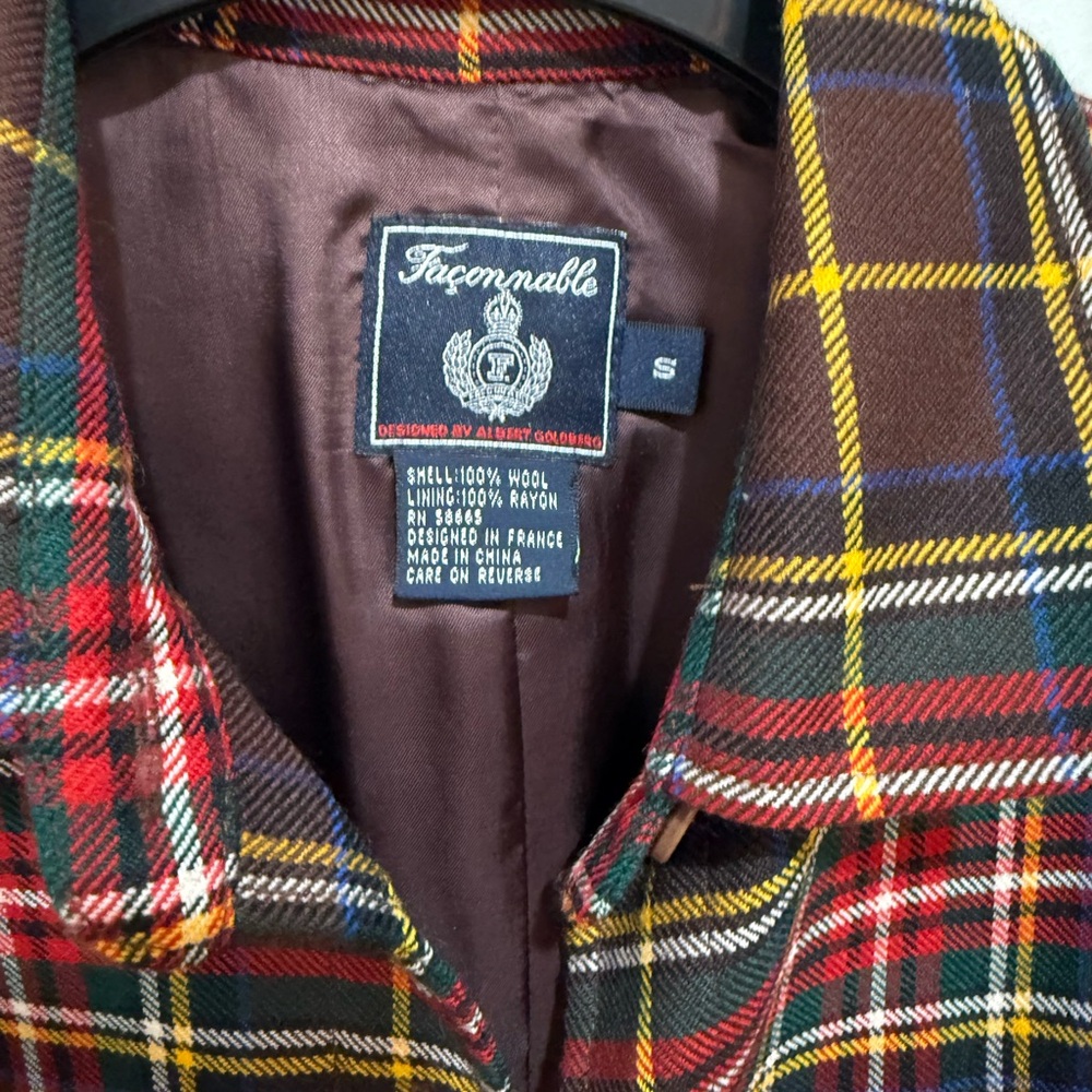 Faconnable Multicolor Plaid Wool Jacket - image 3